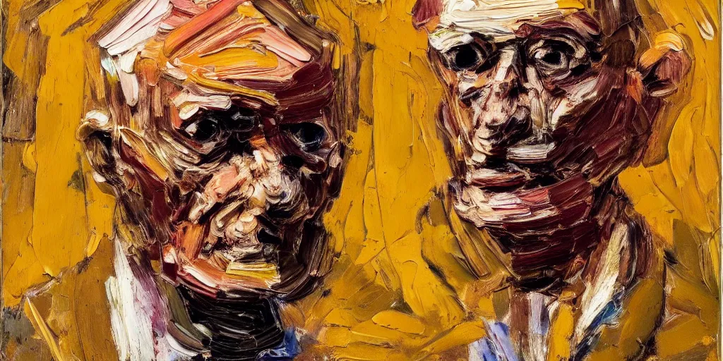 Prompt: a portrait a very ordinary person, Frank Auerbach, oil painting, thick impasto brushstrokes, anatomically correct, beautiful perfect face, large brushstrokes, sharp focus, Highly Detailed