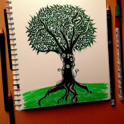 Image similar to The tree of life, top image of all time on /r/SketchPad subreddit