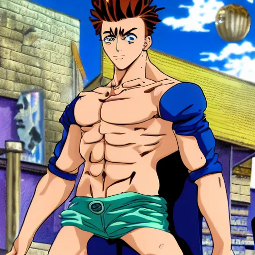 Image similar to Billy Herrington in JoJo's bizarre adventure anime style