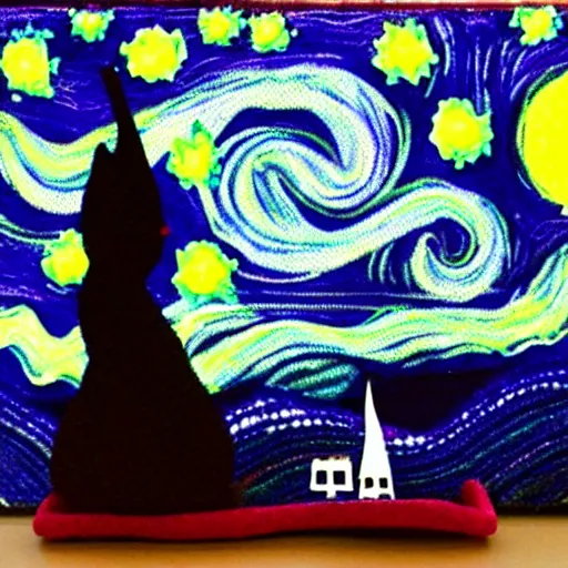 Image similar to claymation starry night, by laika, wallace and grommet