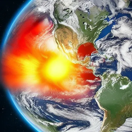 Image similar to view of earth being destroyed by an explosion