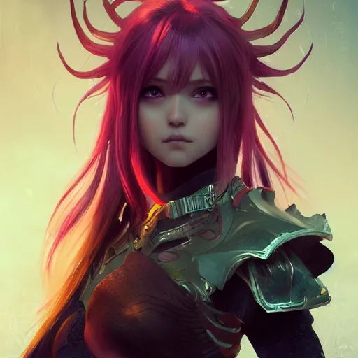 Image similar to character design, void arcanist beautifull female warrior, fantasy style clothing, anime key visual, official media, illustrated by wlop, extremely detailed, 8 k, trending on artstation, cinematic lighting, beautiful, mist, photorealistic, octane render, unreal engine, hyper detailed, volumetric lighting