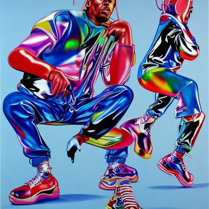 Image similar to futuristic sneakers in jeff koons hip hop bauhaus style, highly detailed, hyper realistic, art by todd mcfarlane