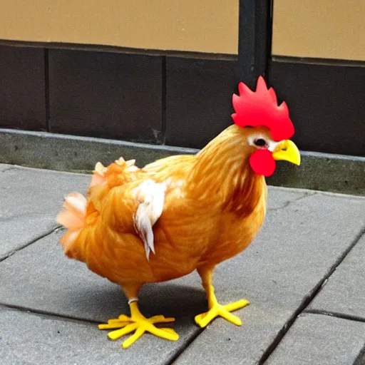 Image similar to chicken dressed as an inmate