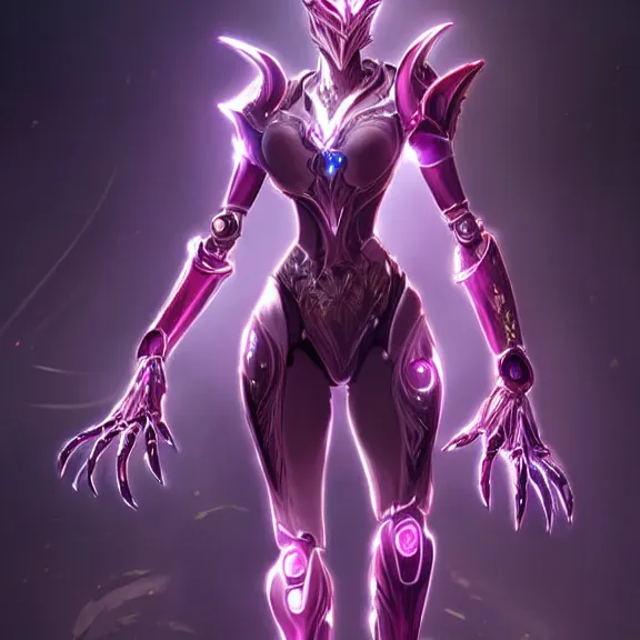 Prompt: highly detailed exquisite fanart, of a beautiful female warframe, but as an anthropomorphic elegant robot female dragoness, glowing eyes shiny, and smooth off-white plated armor, bright Fuchsia skin beneath the armor, sharp claws, long sleek tail behind, robot dragon hands and feet, standing elegant pose, close-up shot, full body shot, epic cinematic shot, professional digital art, high end digital art, singular, realistic, DeviantArt, artstation, Furaffinity, 8k HD render, epic lighting, depth of field