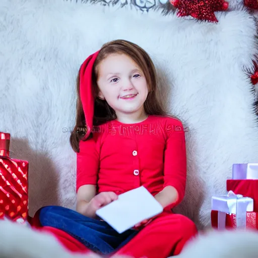 Image similar to little girl waiting santa