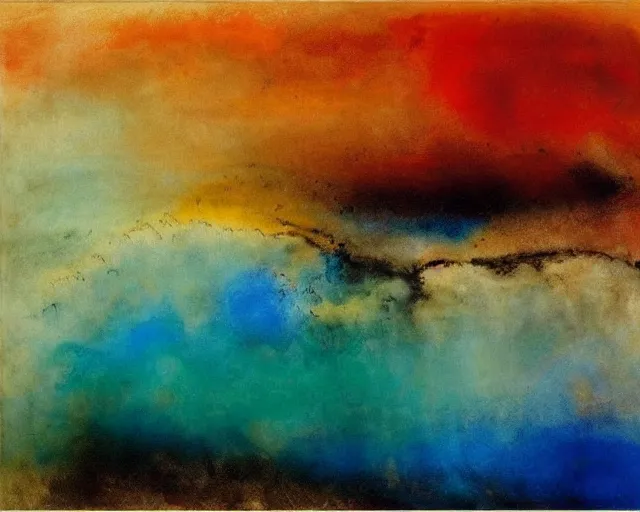 Image similar to landscape painting Zao Wou-ki