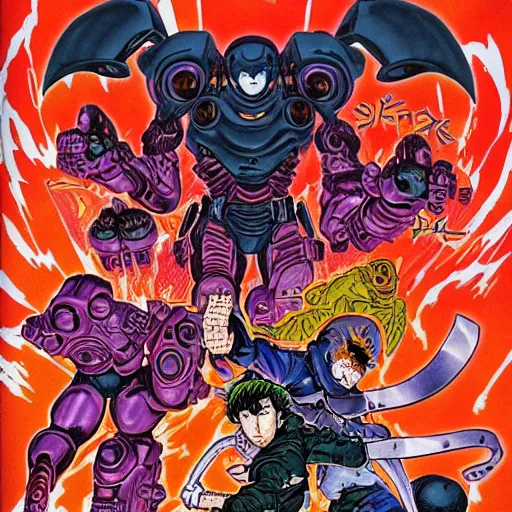 Prompt: Doom manga cover, detailed, colourful by Hirohiko Araki Jojo