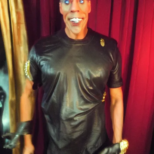 Prompt: Apophis from Stargate SG1, posing at a drag show