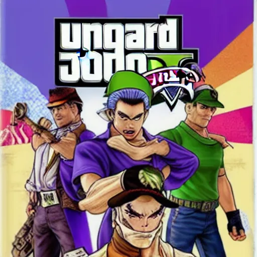 Image similar to jojo joestar in gta5 box art