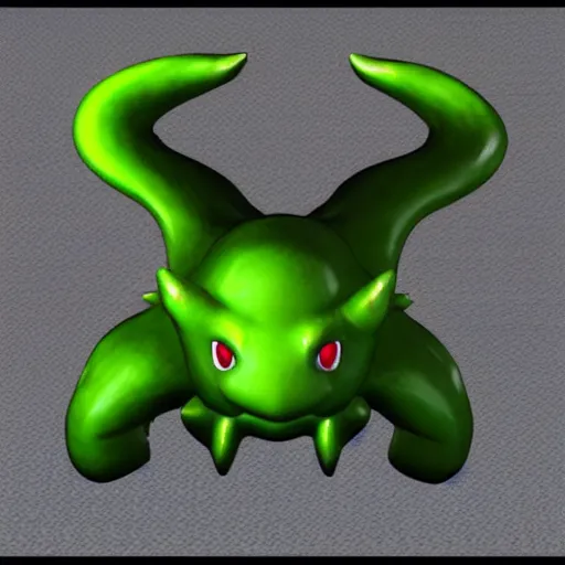 Prompt: a 3 d model of a dragon quest slime found in the game files of persona 4 ( 2 0 0 8 )