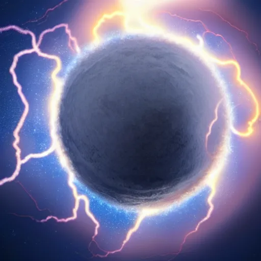 Image similar to sphere full of lightning, 4 k