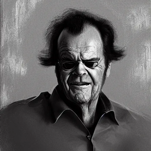 Image similar to Jack Nicholson portrait by Goya, trending on artstation, hyper detailed