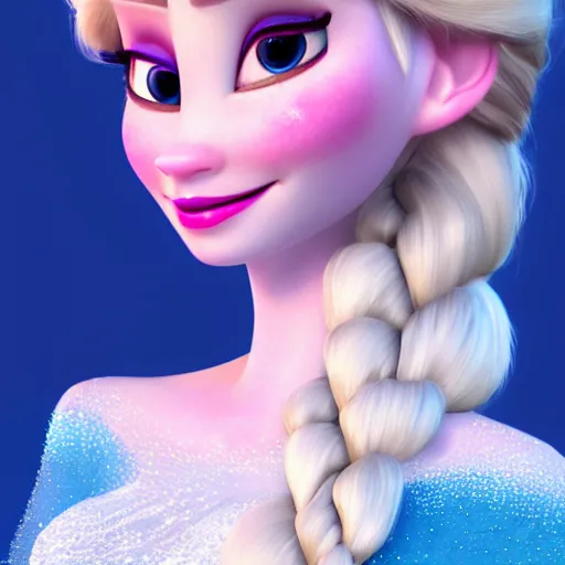 Image similar to elsa, elsa frozen, very elsa, frozen 2 elsa, high resolution, 4k, 8k, trending on artstation, beautiful, very beautiful, elsa, close up, elsa