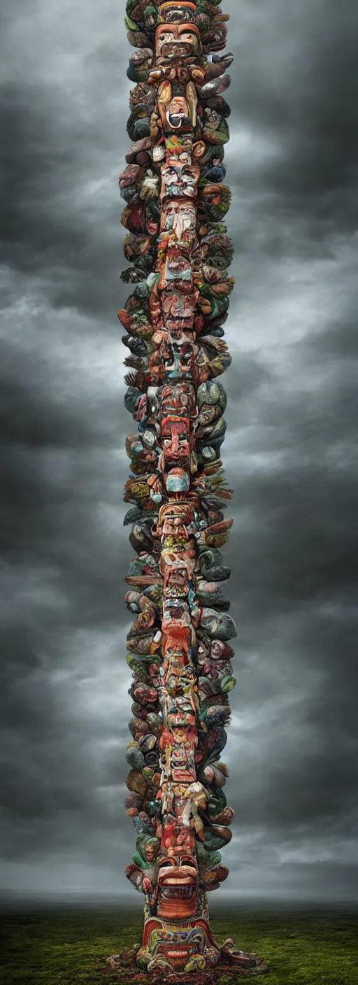 Image similar to totem pole fractal by callebaut, erik johansson, kim keever,