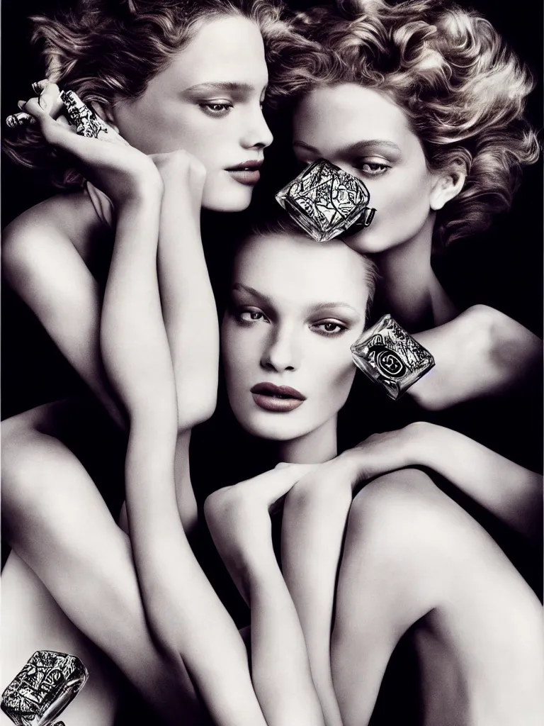 Prompt: fragrance advertising campaign by richard avedon, highly detailed, intricate