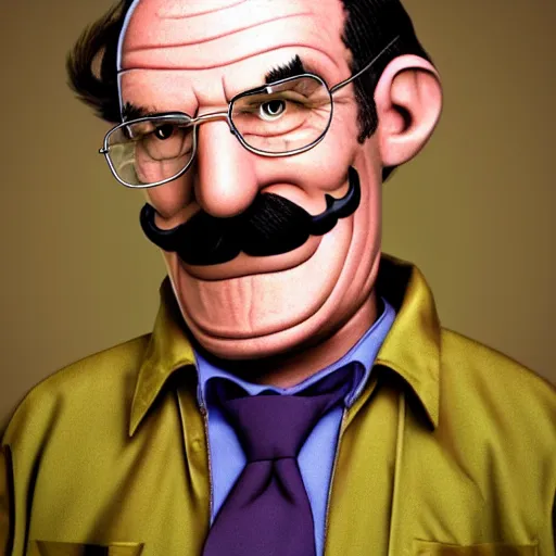 Prompt: waluigi as walter white in breaking bad, drug - war with wario - pinkman