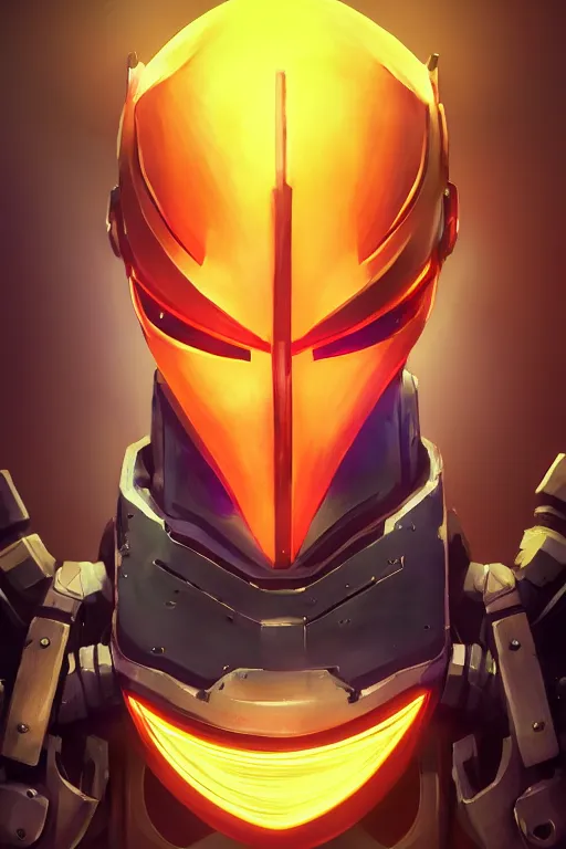 Image similar to epic mask helmet robot ninja portrait stylized as fornite style game design fanart by concept artist gervasio canda, behance hd by jesper ejsing, by rhads, makoto shinkai and lois van baarle, ilya kuvshinov, rossdraws global illumination radiating a glowing aura global illumination ray tracing hdr render in unreal engine 5