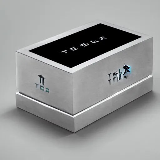 Image similar to A kleenex box designed by Tesla, made entirely of shiny steel