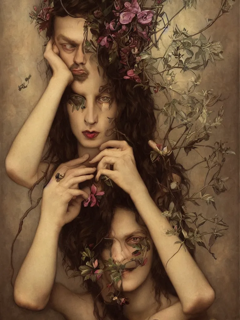 Image similar to steve buscemi by tom bagshaw in the style of gaston bussiere, art nouveau