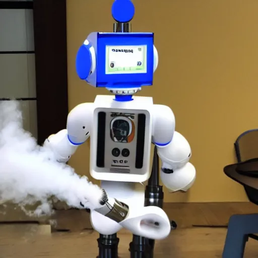 Prompt: vaping robot