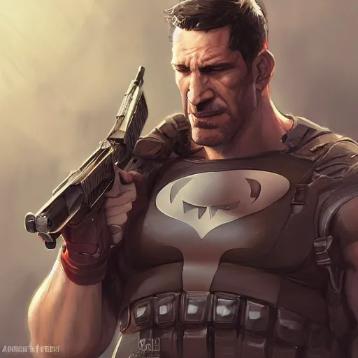 Image similar to Punisher from MC, by Stanley Artgerm Lau, WLOP, Rossdraws, James Jean, Andrei Riabovitchev, Marc Simonetti, Yoshitaka Amano, ArtStation, CGSociety,