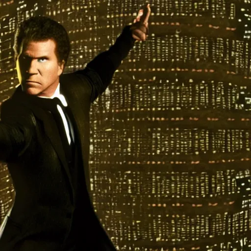 Image similar to will ferrell stars in the matrix : reloaded, directed by the wachowskis, promotional image