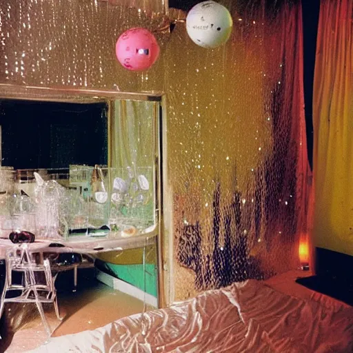 Prompt: disco party ball room photographed by nan goldin