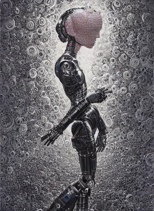 Image similar to Robot goddess painting by Dan Hillier, trending on artstation, artstationHD, artstationHQ, 4k, 8k