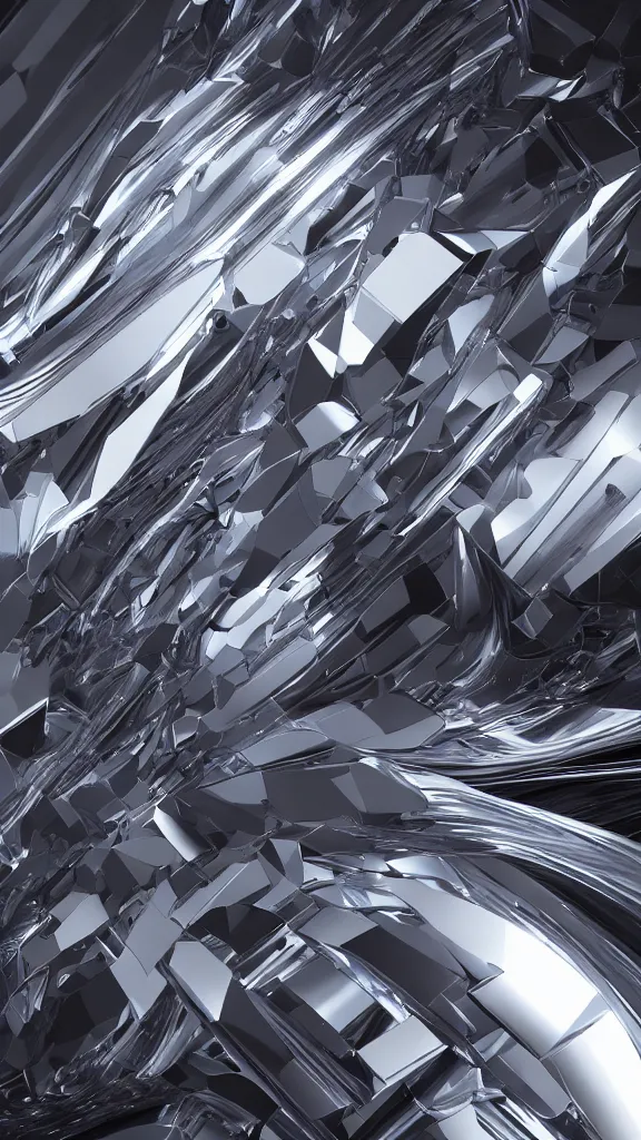 Image similar to hyper - futuristic abstract 3 d chrome objects, solarised, octane render, extremely detailed