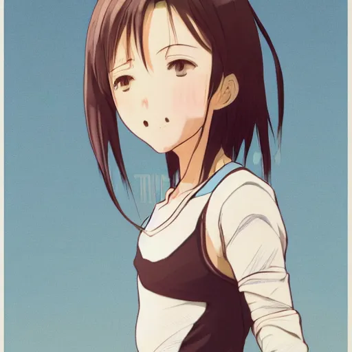 Image similar to a girl is running, sport clothing, kaze ga tsuyoku fuiteiru, anime style, brown short hair, hair down, symmetrical facial features, from arknights, hyper realistic, rule of thirds, extreme detail, detailed 4 k drawing, trending pixiv, realistic lighting, by alphonse mucha, greg rutkowski, shoulder eyes, backlit