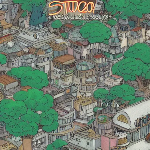 Image similar to studio ghibli buff racoon detailed dystopian city