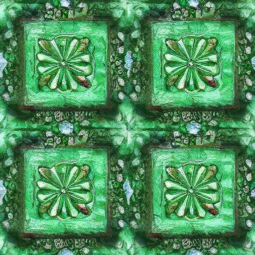 Prompt: hand painted green nature dungeon tiles texture with perfect details, symmetry, digital art