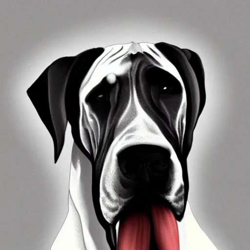 Image similar to a portrait of a great dane in a scenic environment by mary beale, royal, trending on artstation