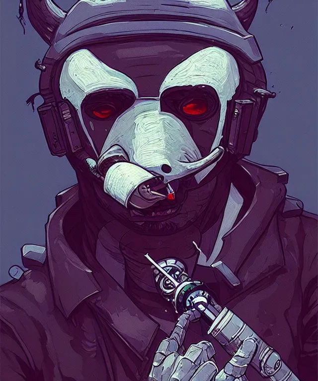 Prompt: a portrait of an anthropomorphic cyberpunk badger smoking a cigar, cyberpunk!, fantasy, elegant, digital painting, artstation, concept art, matte, sharp focus, illustration, art by josan gonzalez