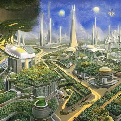 Image similar to scifi advanced city made out of plants and trees streets, modern architecture, by marianne north, by michael parkes, concept art