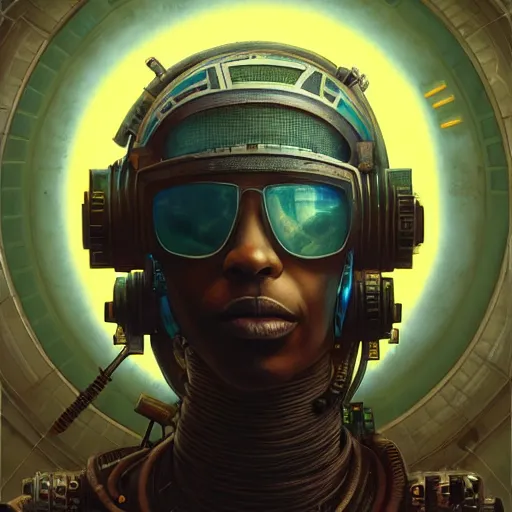 Image similar to a dogon cyberpunk hacker, steampunk stargate by greg rutkowski and android jones in a surreal portrait style, oil on canvas, ancient cyberpunk 8k resolution