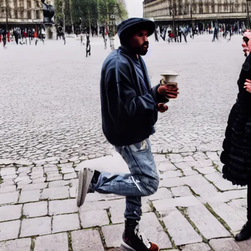 Prompt: people in paris eating kanye west, realistic, 4 k, hdr.