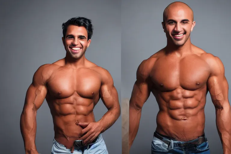 Prompt: ricardo milos posing with charming smile, photoshoot contest winner