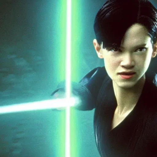 Image similar to Neo from matrix become the jedi