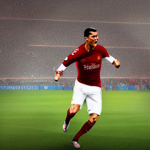 Cristiano Ronaldo scoring a goal // Fuups AI - Generate AI Images & Art.