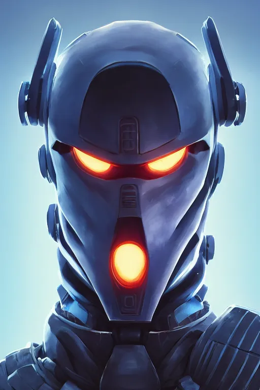 Image similar to epic mask helmet robot ninja portrait stylized as fornite style game design fanart by concept artist gervasio canda, behance hd by jesper ejsing, by rhads, makoto shinkai and lois van baarle, ilya kuvshinov, rossdraws global illumination radiating a glowing aura global illumination ray tracing hdr render in unreal engine 5