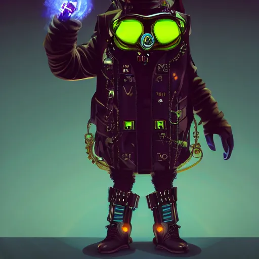 Prompt: a cyber punk hamster as a supervillain, steam punk, gothic, 4 k