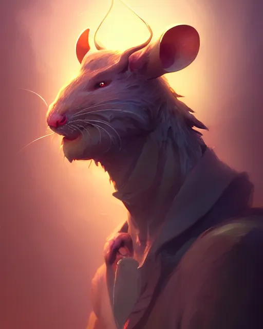Prompt: rat, male portrait, handsome, rugged, complex 3 d render by peter mohrbacher, ilya kuvshinov, victo ngai, ryohei hase, dramatic lighting, intricate, highly detailed, sharp focus, luminous, unreal engine, blender, artstation, masterpiece, ray tracing