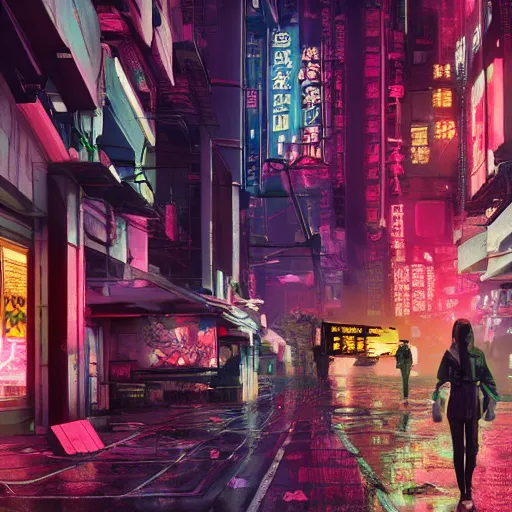 Image similar to woman of flowers, floral, cyberpunk, japanese cyberpunk city, blade runner 2 0 4 9