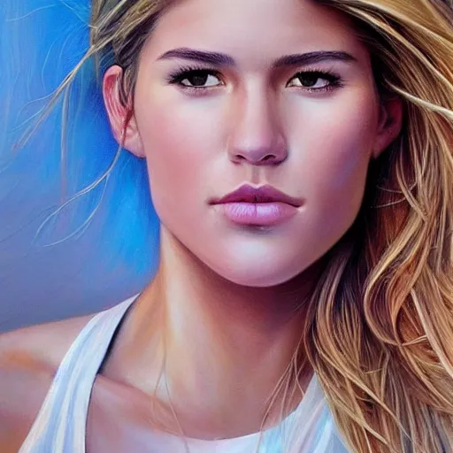 Image similar to eugenie bouchard in the style of stefan kostic, realistic, full body, sharp focus, 8 k high definition, insanely detailed, intricate, elegant, art by stanley lau and artgerm