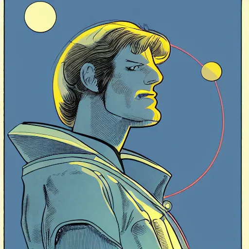 Image similar to matt smith retro minimalist portrait moebius starwatcher comic by jean giraud, 8 k