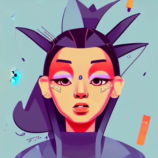 Image similar to 2 d character design, female rapper, vector art, digital art, portrait, 4 k, 8 k, sharp focus, smooth, illustration, concept art, music artist