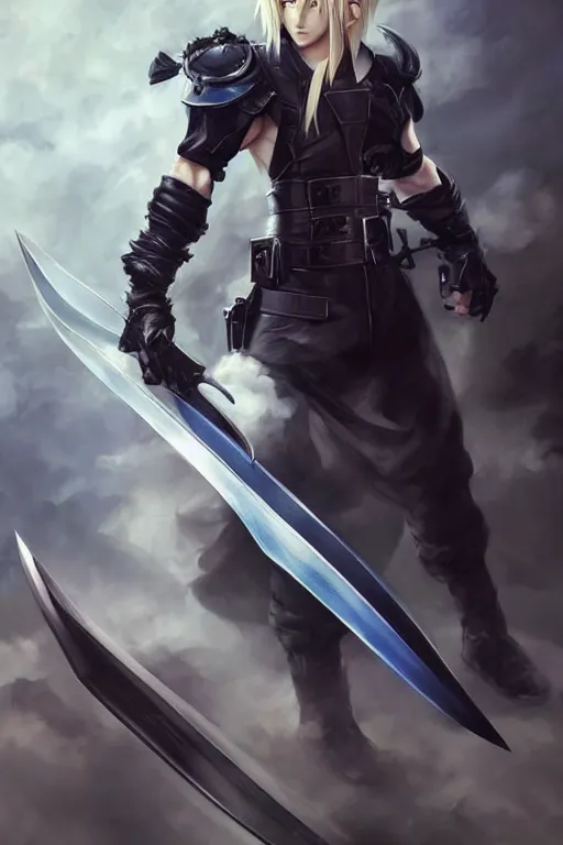 Image similar to Cloud strife by Hyung tae Kim concept art of female character on a render by the artist Hyung tae Kim , Jiyun Chae, Joe Madureira, trending on Artstation Hyung tae Kim, artbook, Stanley Artgerm Lau, WLOP, Rossdraws