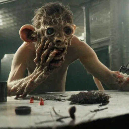 Image similar to b - grade horror film budget production a very strange creature made of cronenberg